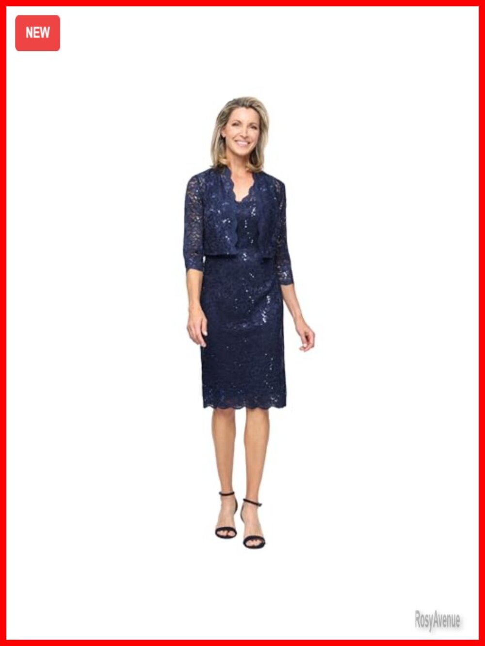Short Sequined Lace Special Occasion Dress with Bolero Jacket